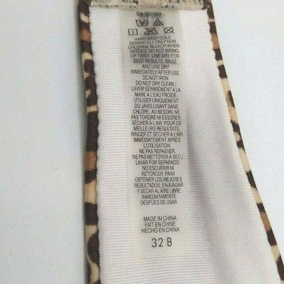Victorias Secret Womens Bikini Top U/W Halter Size 32B Animal Print Floral - Picture 8 of 9